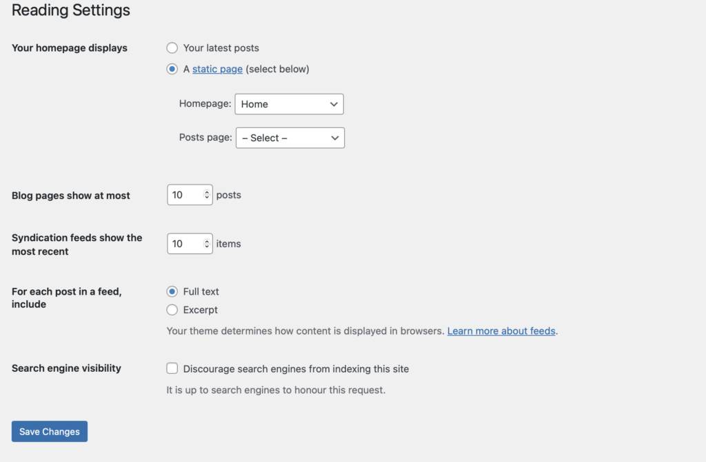 Reading settings in backend of site